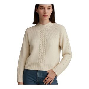 NOTSHY Cashmere France Sweater Jumper Nupp Stitch Cable Knit Cream L Relaxed Fit